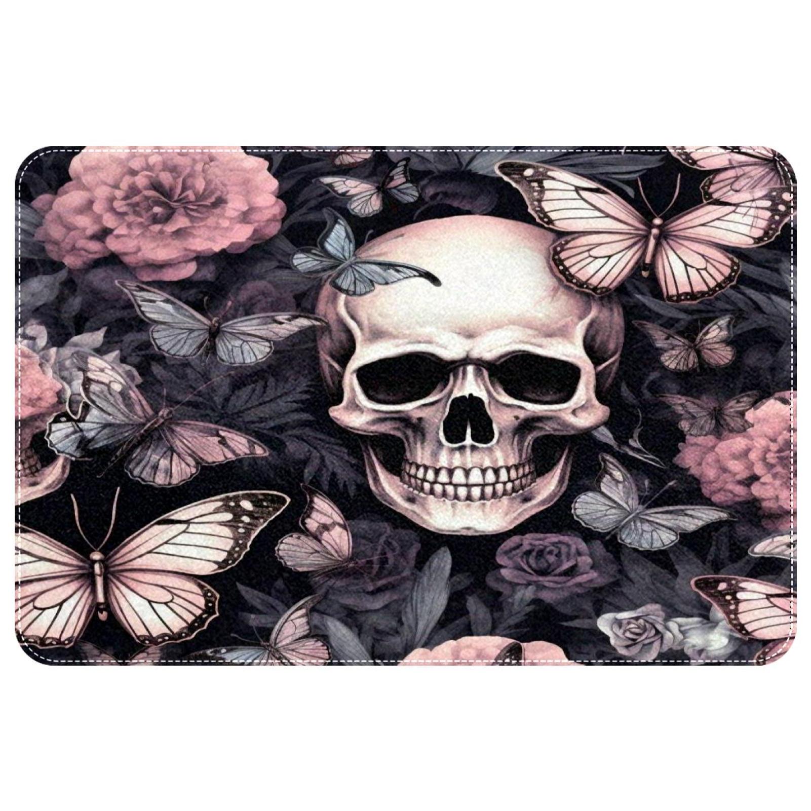 itdsatrgt Doormat Custom Indoor Door Mat, Butterfly Skull