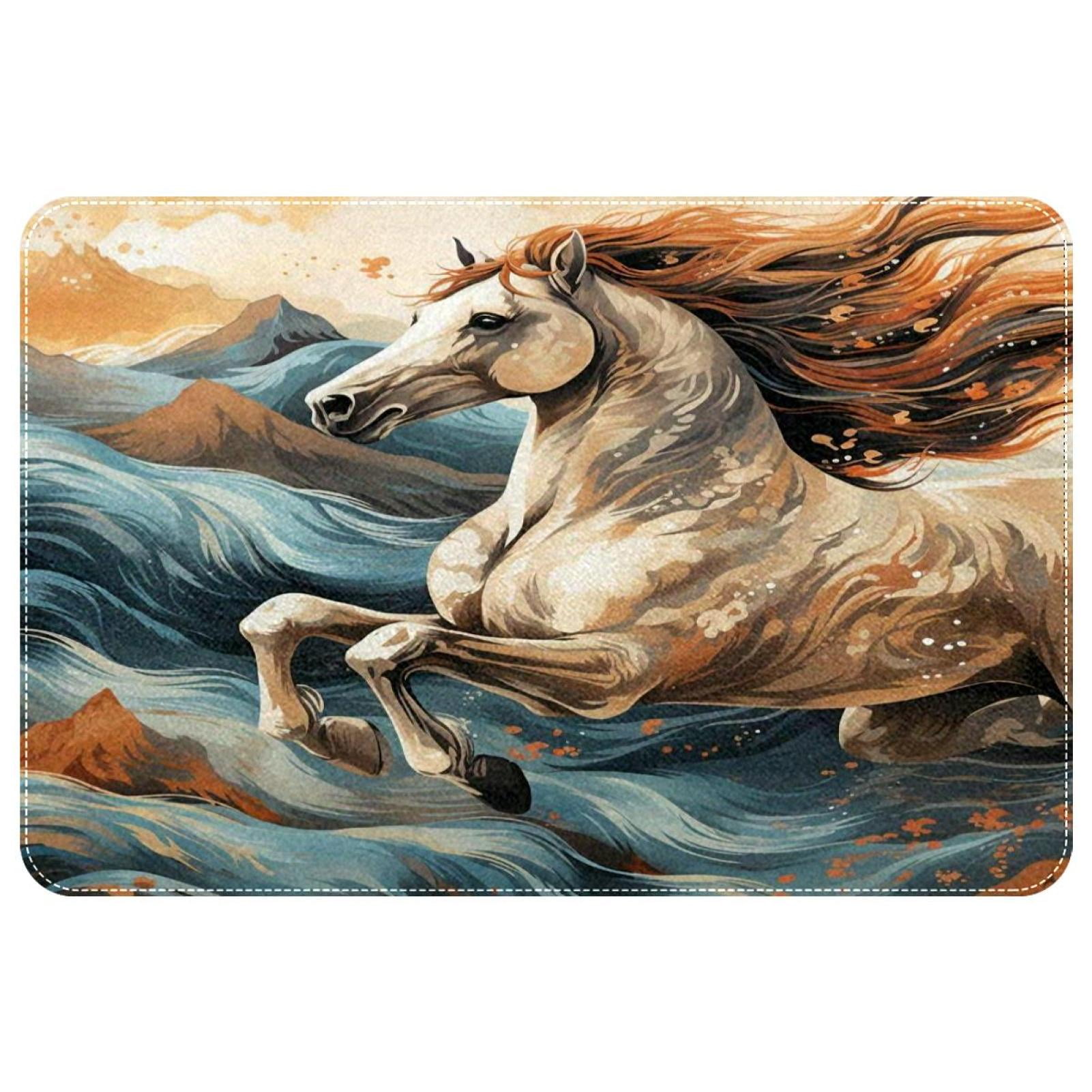itdsatrgt Doormat Custom Indoor Door Mat, Cool Running Horse