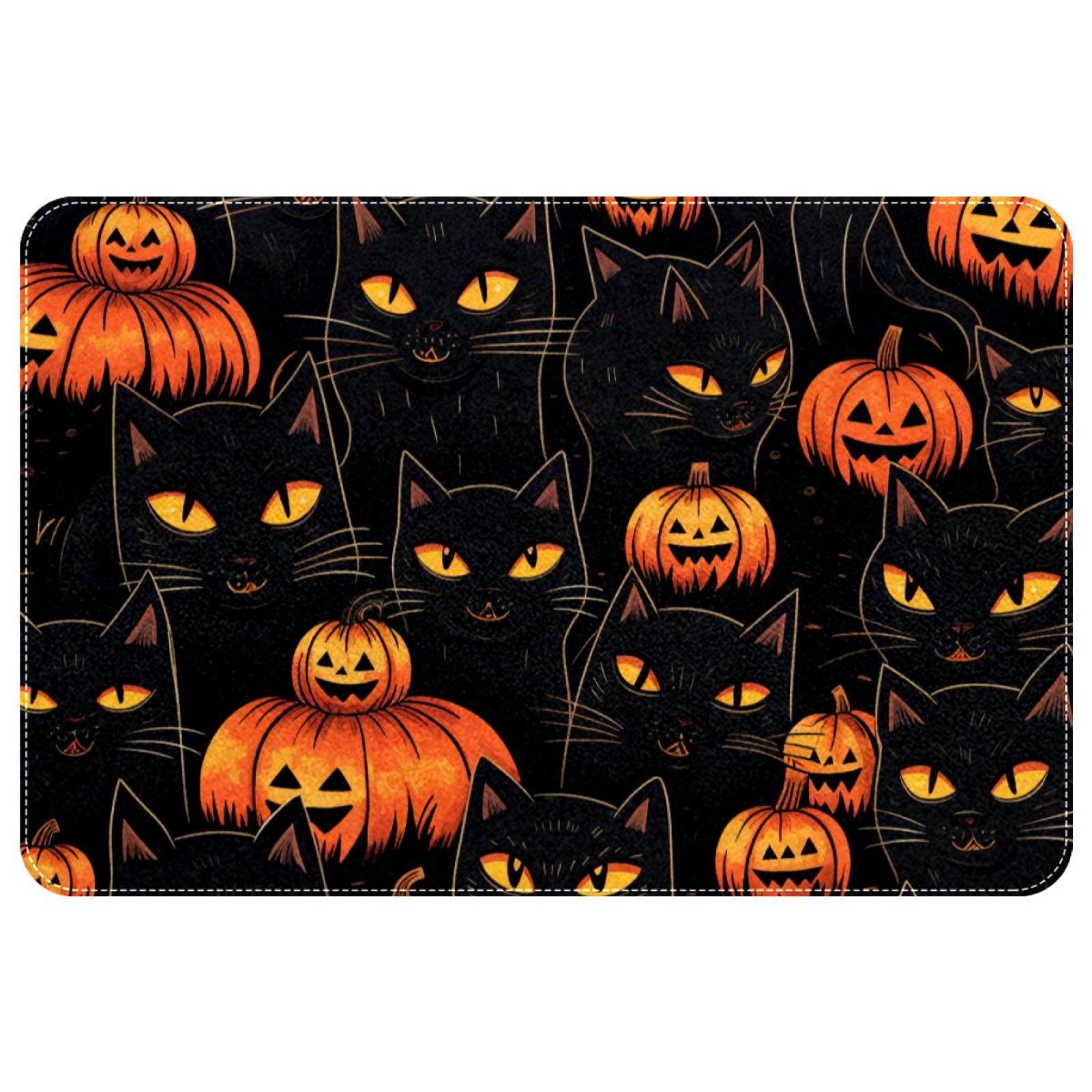 itdsatrgt Doormat Custom Indoor Door Mat, Halloween Cat Pumpkin