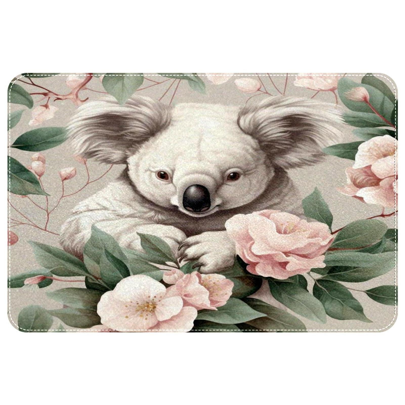 itdsatrgt Doormat Custom Indoor Door Mat, Koala Flowers Pattern