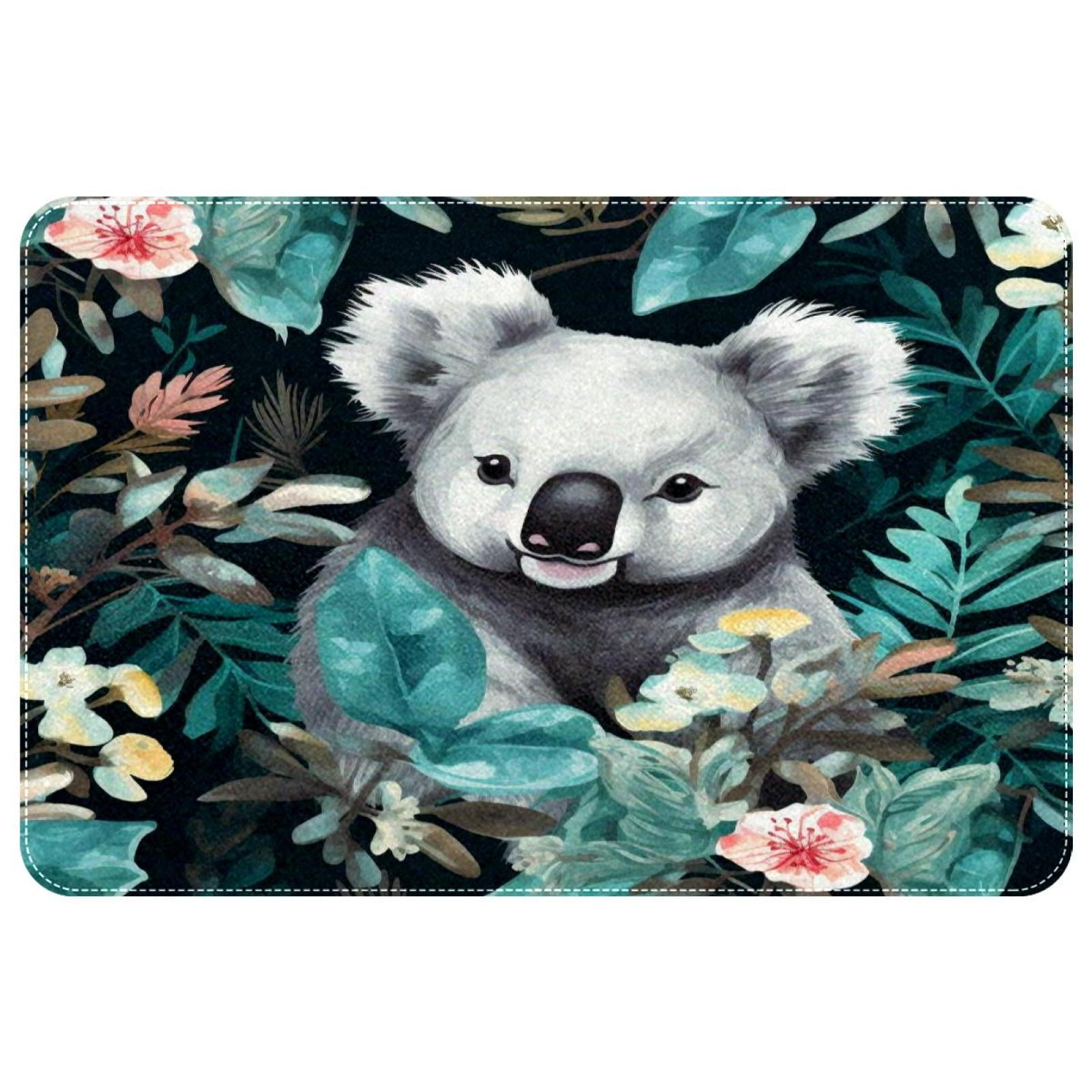 itdsatrgt Doormat Custom Indoor Door Mat, Koala Flowers Pattern