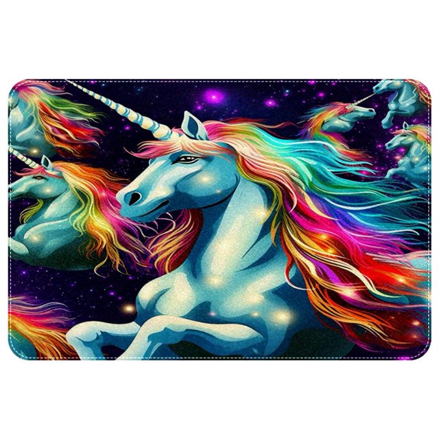 itdsatrgt Doormat Custom Indoor Door Mat, Rainbow Unicorn