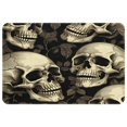 itdsatrgt Doormat Custom Indoor Door Mat, Skull and Flowers