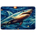 itdsatrgt Doormat Custom Indoor Door Mat, Starry Galaxy Shark