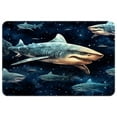 itdsatrgt Doormat Custom Indoor Door Mat, Starry Galaxy Shark