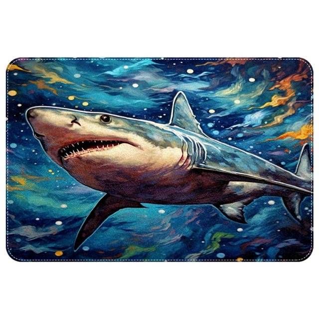 itdsatrgt Doormat Custom Indoor Door Mat, Starry Galaxy Shark