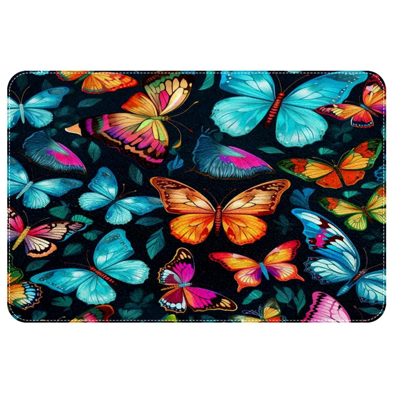 itdsatrgt Flower Butterfly Pattern Indoor Door Mat, NonSlip Absorbent
