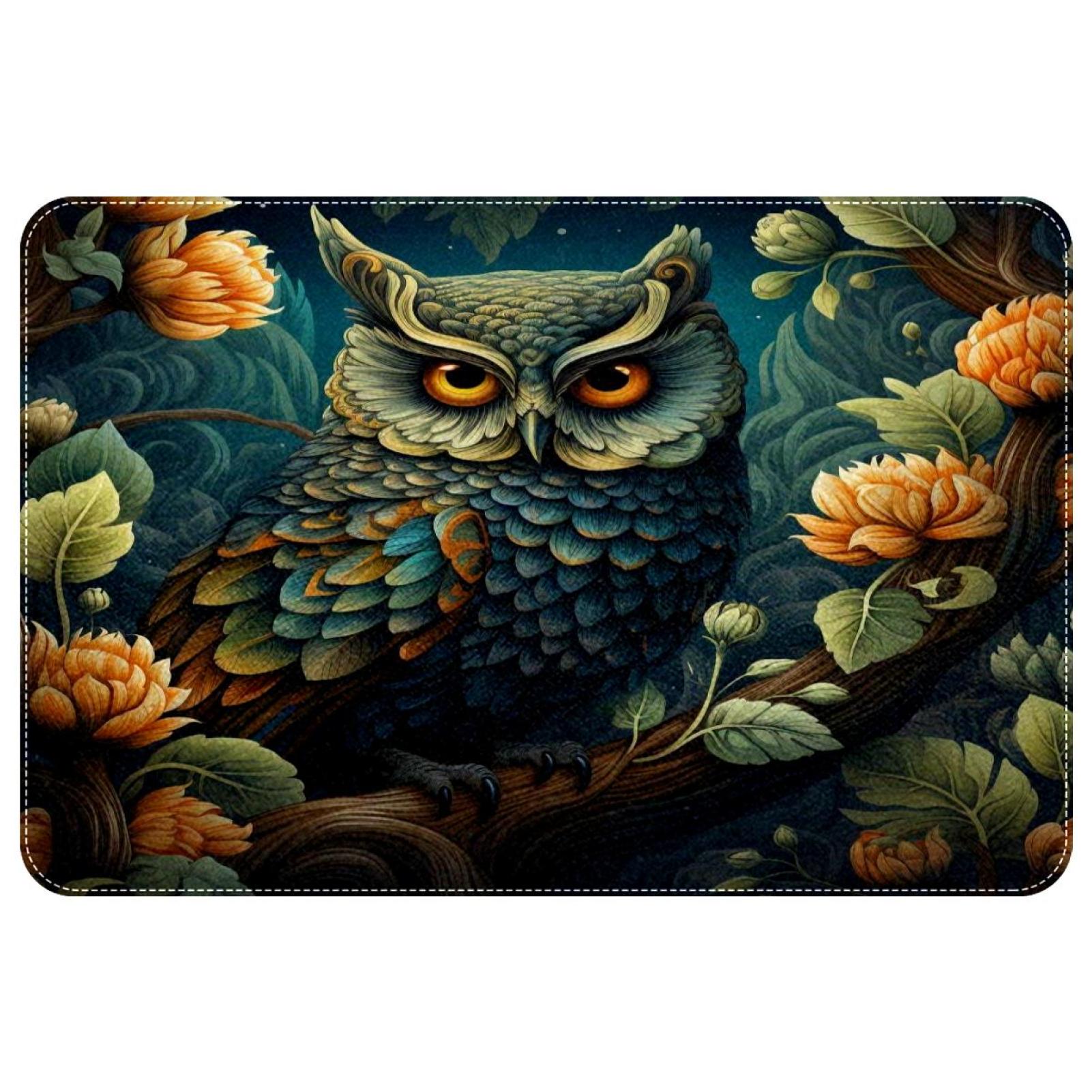 itdsatrgt Owl Flowers Art Painting Indoor Door Mat, NonSlip Absorbent