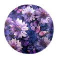itdsatrgt Purple Butterfly Daisy Flower Round Shaggy Rug Shag Pile Soft