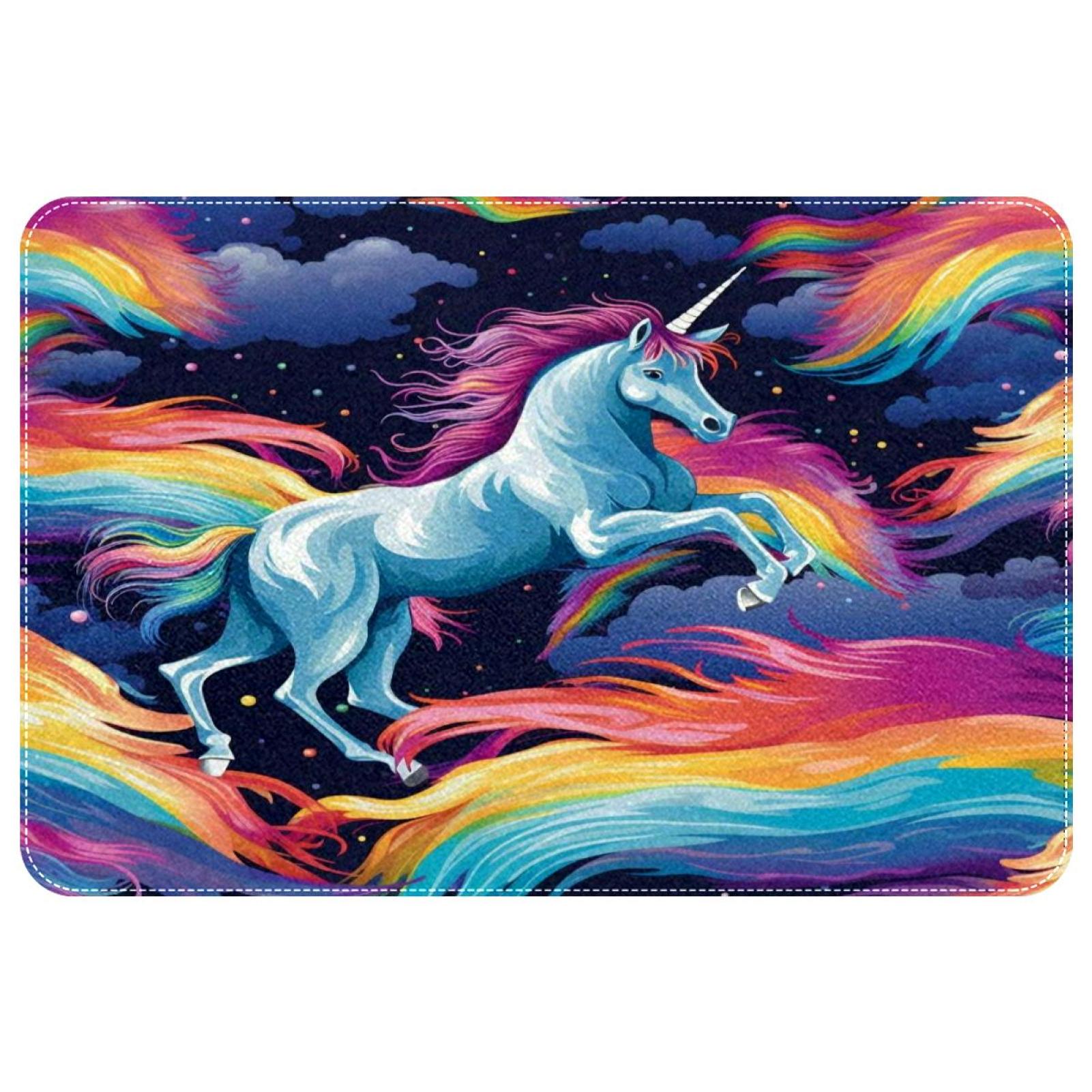 itdsatrgt Rainbow Unicorn Pattern Indoor Door Mat, NonSlip Absorbent