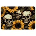 itdsatrgt Sunflower Skull Pattern Indoor Door Mat, NonSlip Absorbent