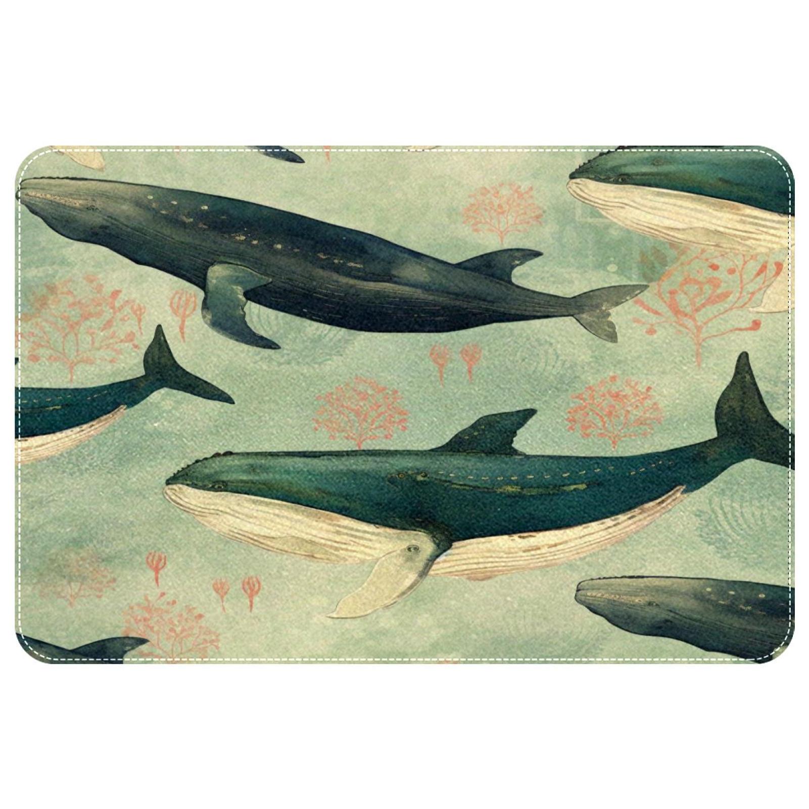 itdsatrgt Whale Sea Pattern Indoor Door Mat, NonSlip Absorbent Doormat