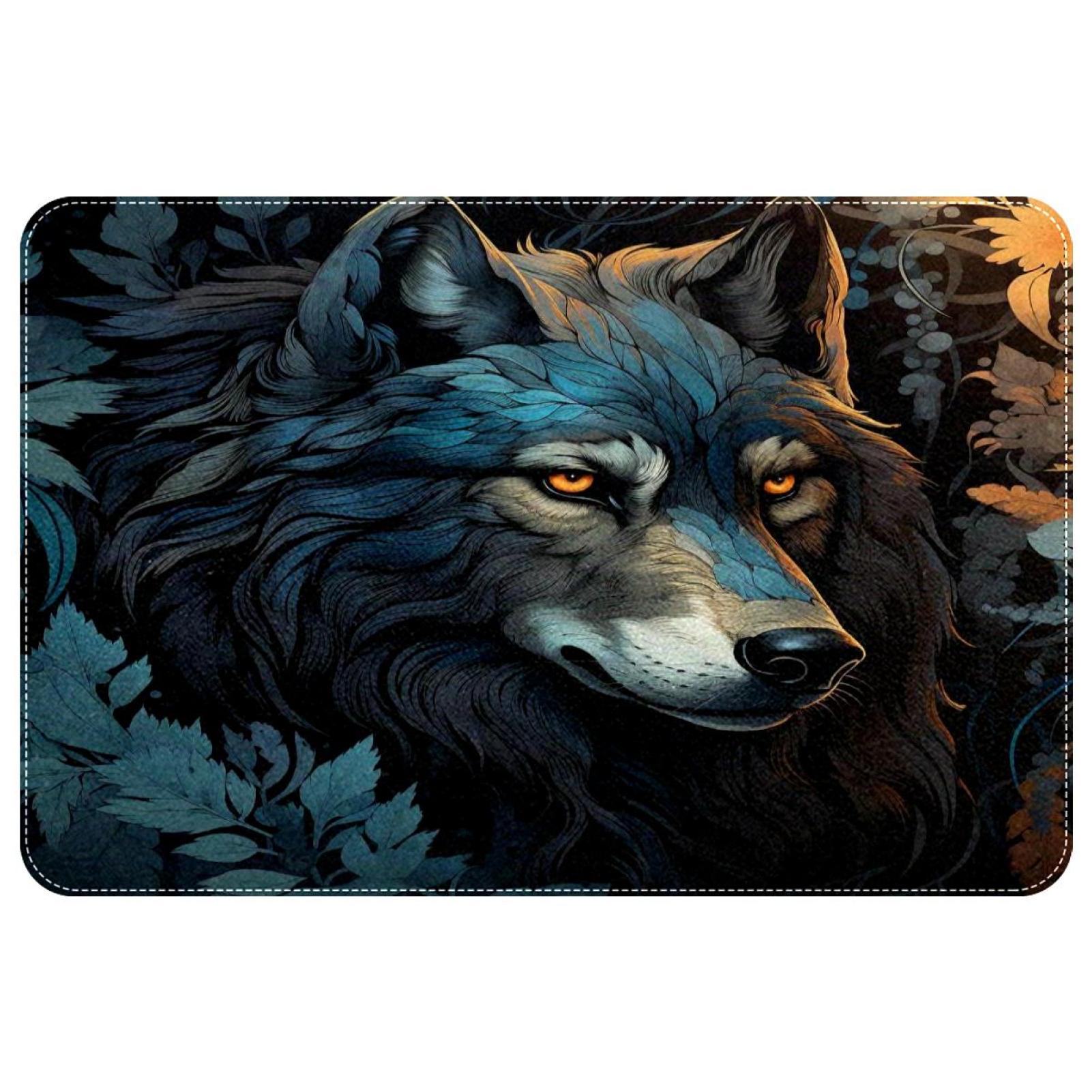 itdsatrgt Wolf Animal Print Indoor Door Mat, NonSlip Absorbent Doormat