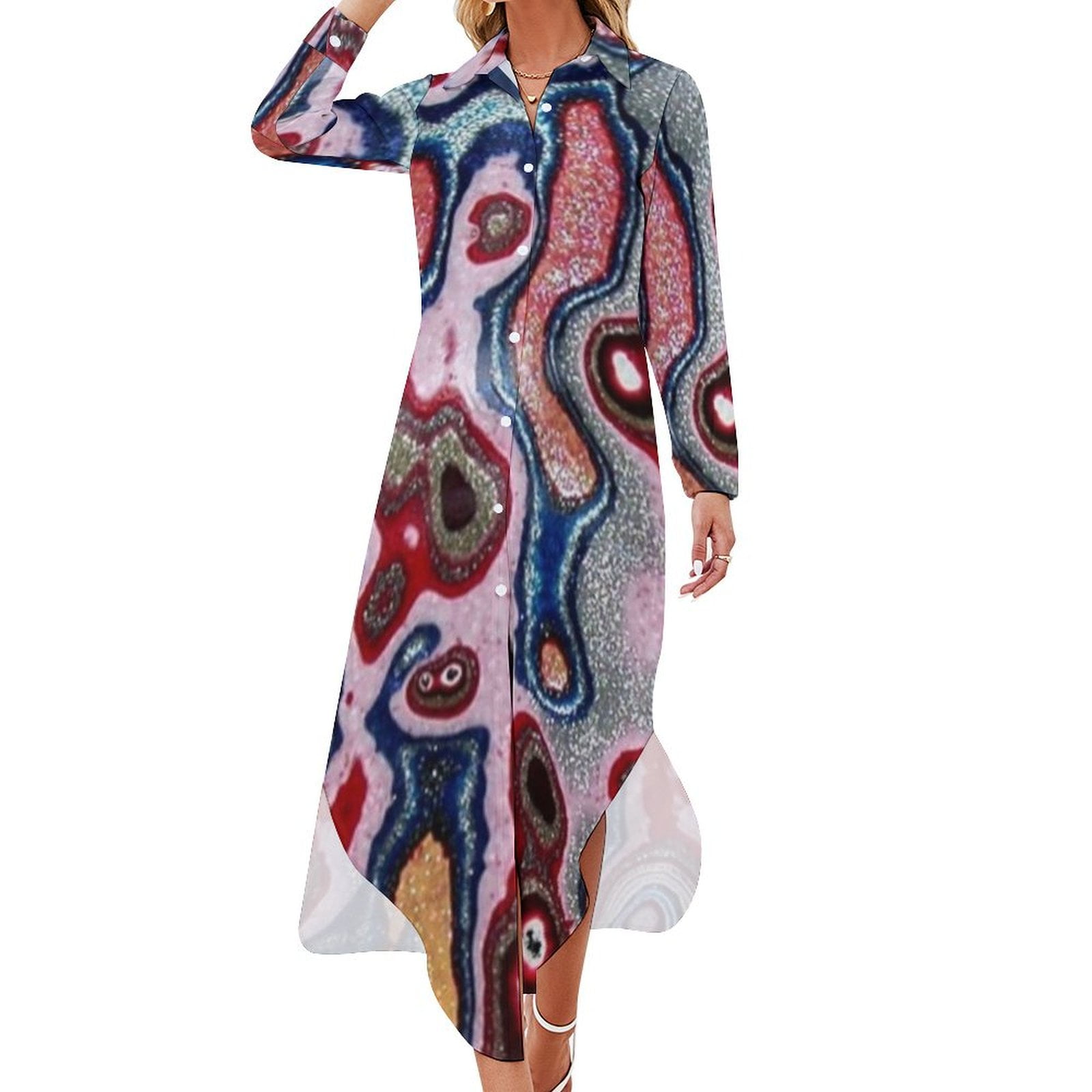ite Long Sleeved Shirt Dress party dress women elegant luxury dresses for  women luxury designer party Evening dresses - Walmart.com