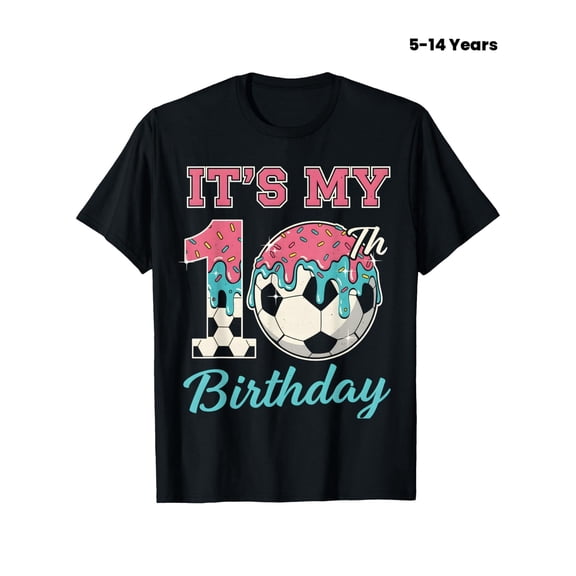 item picture 10th birthday boy 10 years old t shirt 100 cotton ice cream drip lightweight breathable round neck tee for 10 year old boys girls birthday outfit casual wear for 10 yo