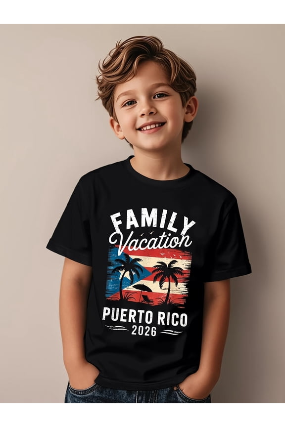 item picture 2026 puerto family matching creative print t shirt casual t shirt street style top t shirt
