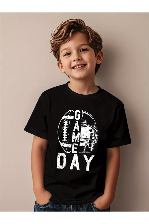 item picture football season humorous team t shirt retro game day sports top with football jersey design short sleeve round neck tee for casual summer wear outfits