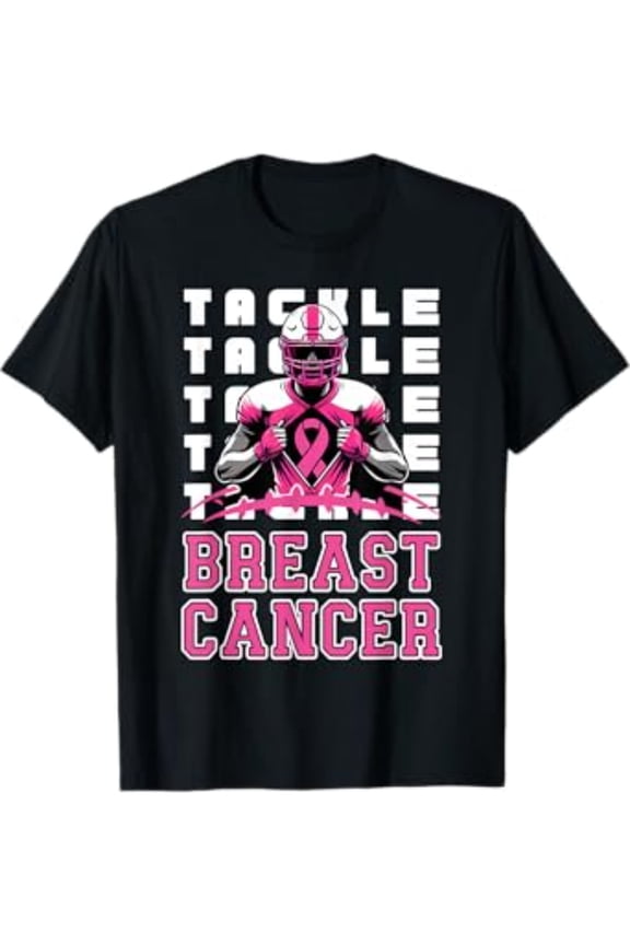 item picture football t shirt for boys supporting breast awareness features a design short sleeves and in sizes from 120 to children casual wear and easy to