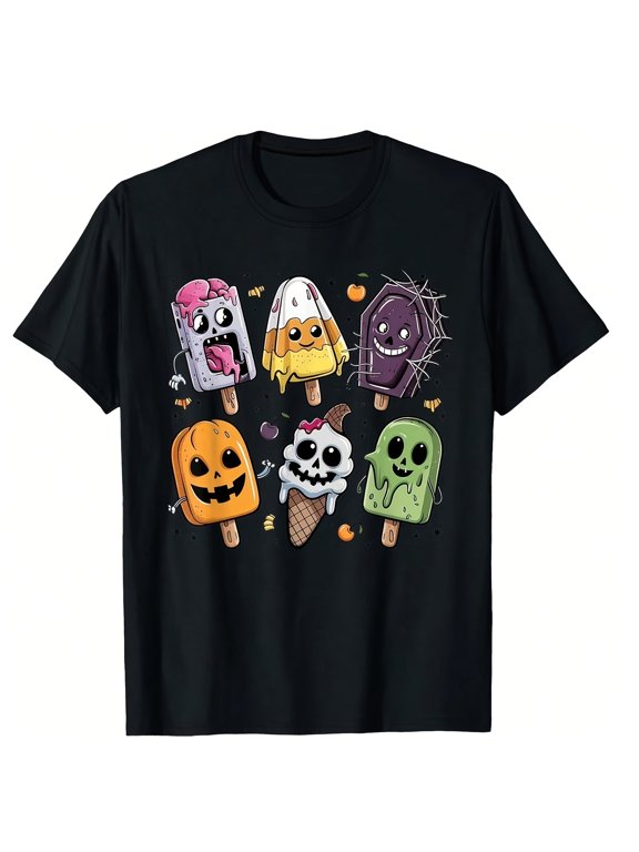 item picture funny cream pumpkin graphic t shirt for men halloween costume 1pc