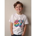 thumbnail image 1 of item picture kids t shirt unicorn number 67 design birthday party wear, 1 of 8