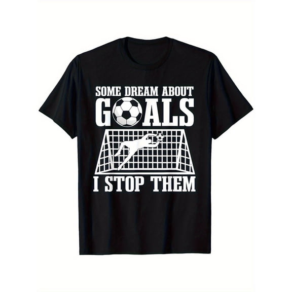 item picture soccer goalie graphic tee 100 cotton short sleeve crew neck i stop them goalkeeper design for boys girls style summer shirt sport trendy must have fashionable