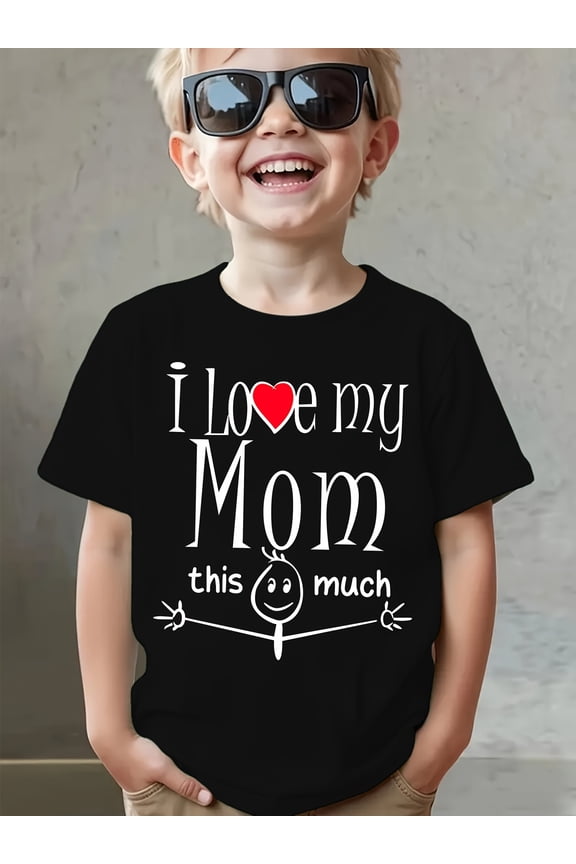 item picture summer fashion boys short sleeve t shirts this much and i love this much letter element top ny dx5739 5740