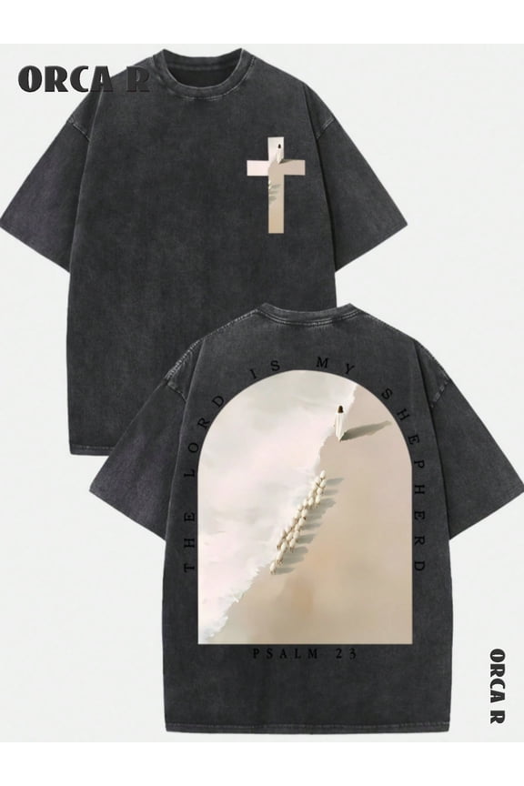 item picture trendy mens vintage short sleeve tee with psalm comfortable and casual for daily wear travel and celebrations