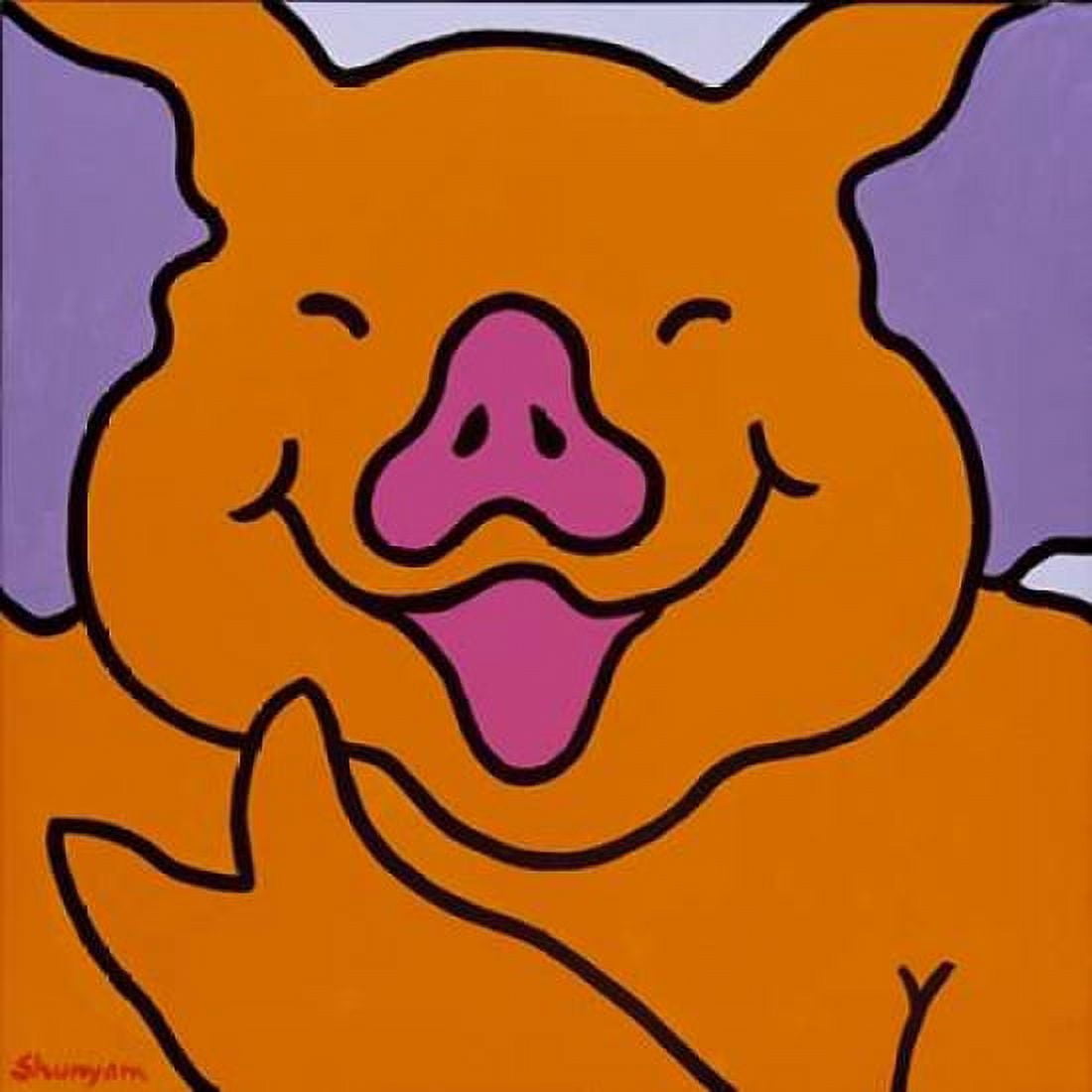 its great to be a pig Canvas Art - van Steveninck Shunyam (24 x 24)