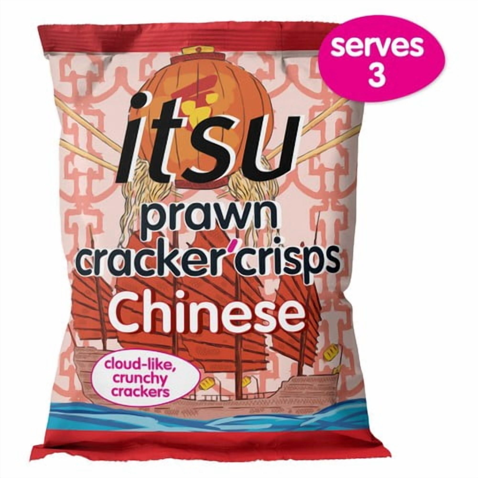 itsu Chinese Hoisin Prawn Cracker Crisps Sharing Bag 60g, British Import (Pack of 6)