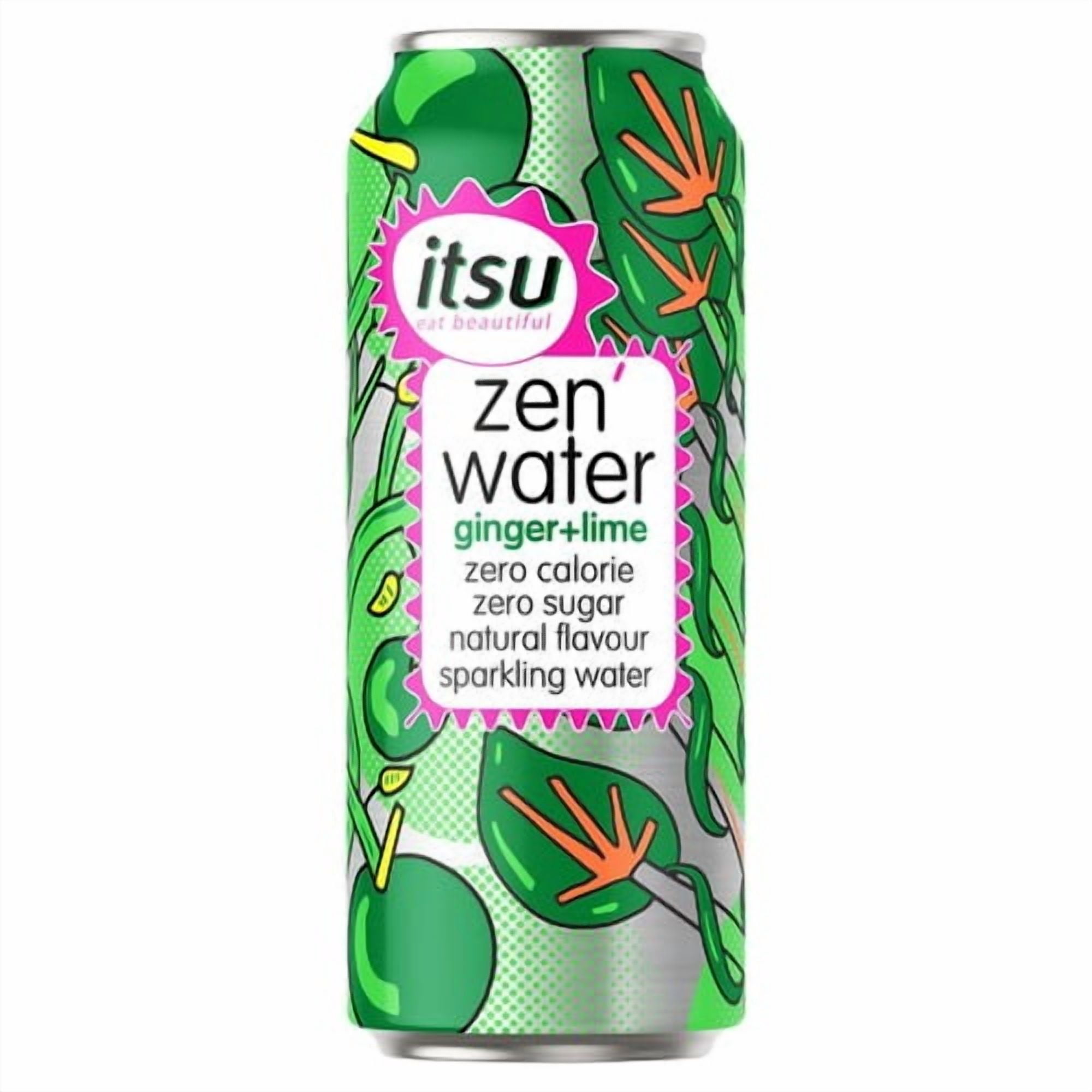 itsu ginger & lime zen water 330ml, British Import (Pack of 6)