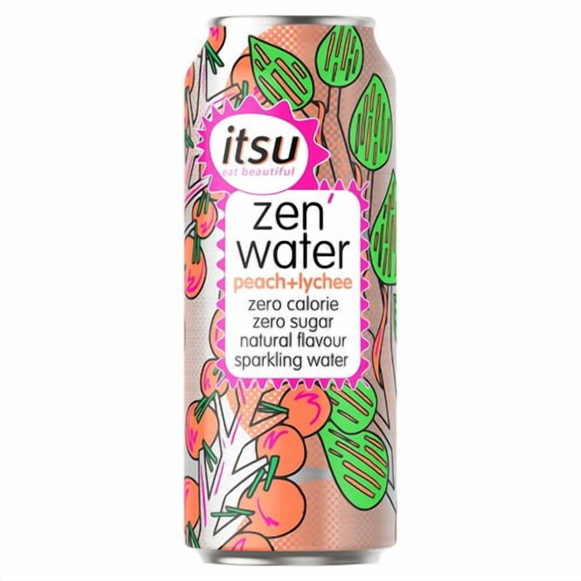 itsu peach & lychee zen water 330ml, British Import (Pack of 6)