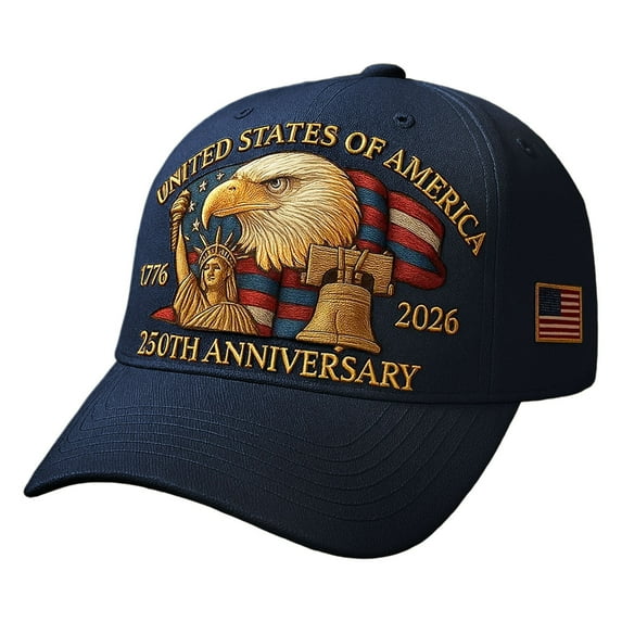 itvber 250 Anniversary Usa Hat,Ball Caps for Men,250th Anniversary Usa Hat,United States 250th Anniversary Hat Bald Printed Patriotic Baseball Cap For Men Women,America 250 Tribute 1 Pack