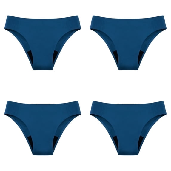 itvber 4-Pack Period Underwear for Women High Waisted Menstrual Panties High-Cut Cheeky Bikini Briefs Women Girls