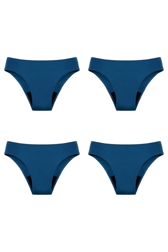 4-Pack Period Underwear for Women High Waisted Menstrual Panties High-Cut Cheeky Bikini Briefs Women Girls