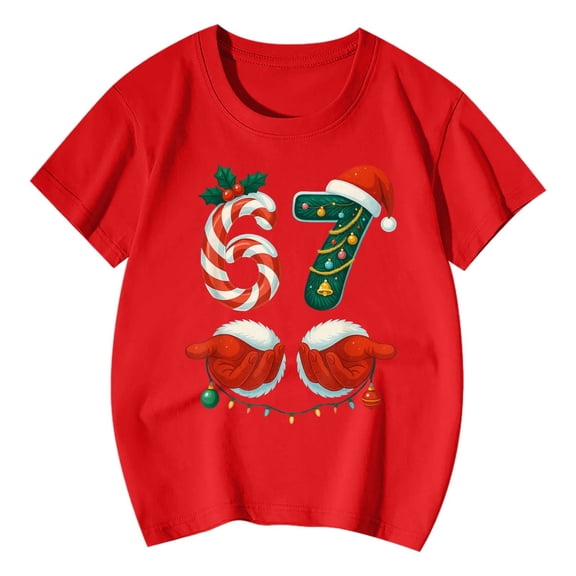 itvber 67 Christmas Shirt for Boys and Girls 6 7 Meme Holiday Gen Alpha Slang T-Shirt