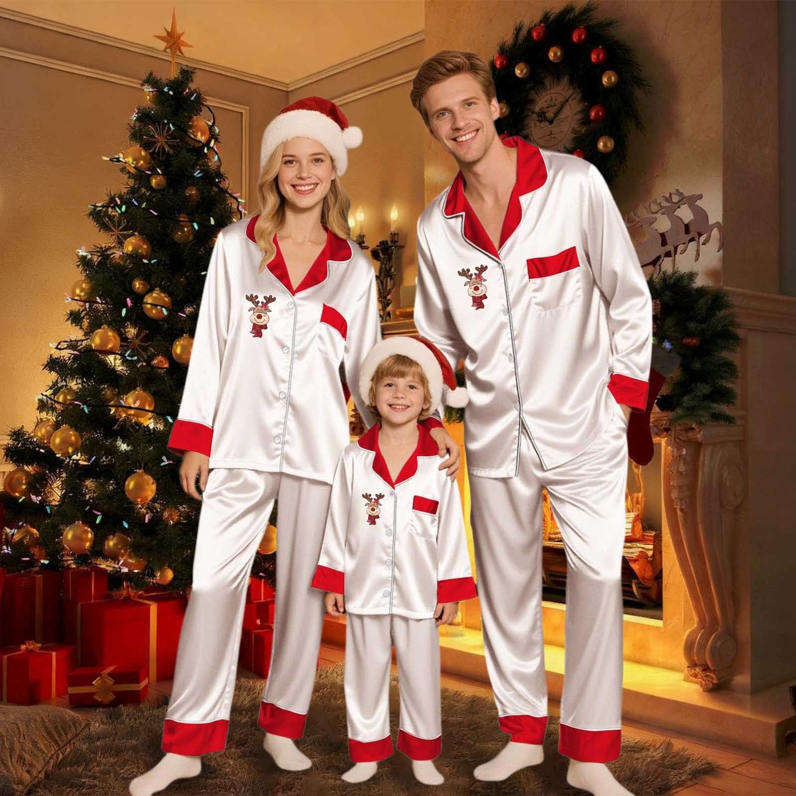 itvber Family Christmas Pajamas Matching Sets 2025 Cozy Satin Pjs ...