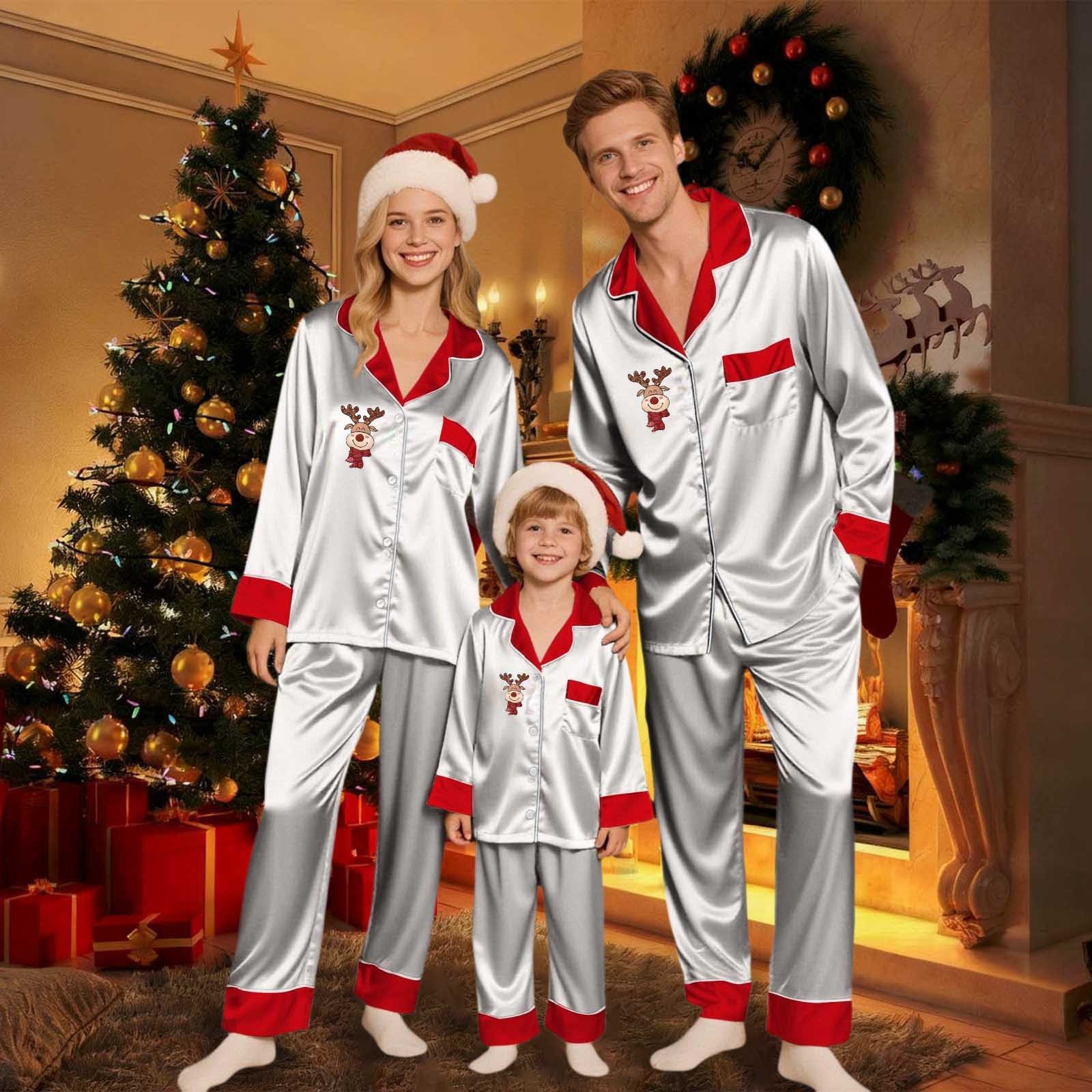 itvber Family Christmas Pajamas Matching Sets 2025 Cozy Satin Pjs ...