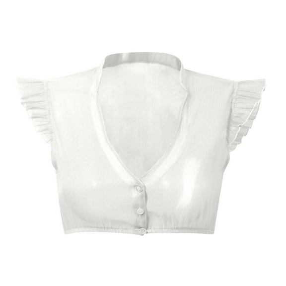 itvber Oktoberfest Blouse for Womens Dirndl Dress Ruffled Sleeve Front Button Tank Vest Tops for Bavarian