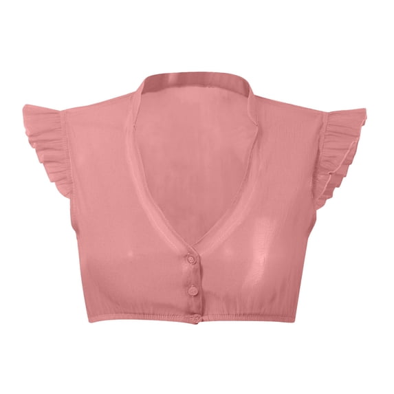 itvber Oktoberfest Blouse for Womens Dirndl Dress Ruffled Sleeve Front Button Tank Vest Tops for Bavarian