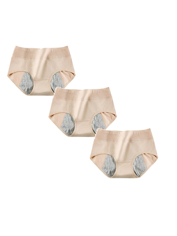 Period Underwear for Women 3 Pack, Leak-proof Reusable High Waisted Briefs Menstrual Panties, Heavy Flow,Postpartum Maternity Panties