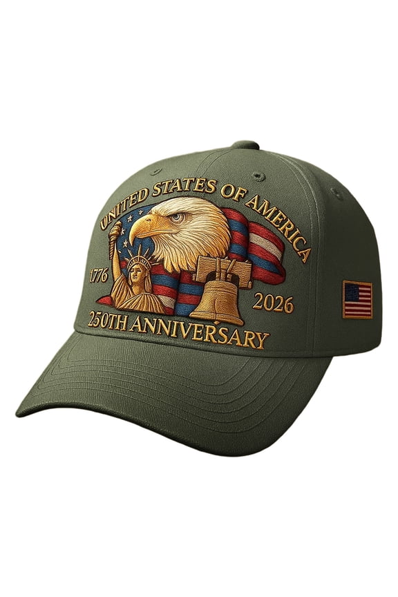 United States 250th Anniversary Hat, Adjustable 250 Year American Anniversary Cap 1 Pack