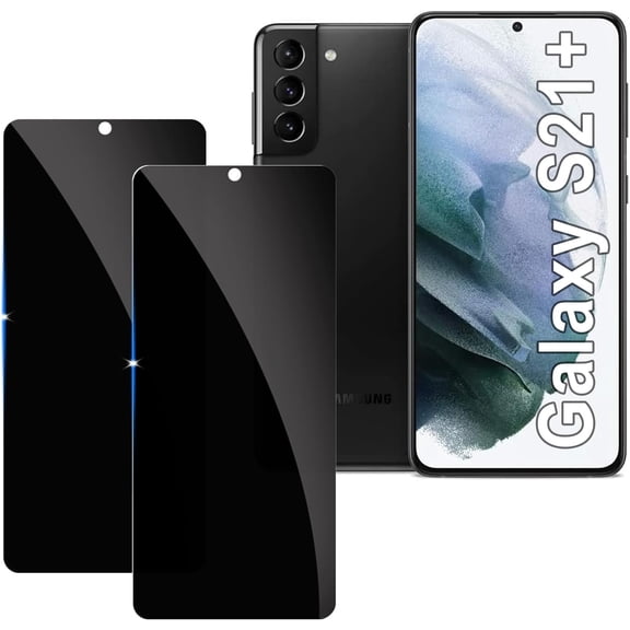 iuhds【2 Pack Privacy Screen Protector for samsung galaxy S21 Plus 9H Tempered Glass Anti-Spy Private Film Compatible for Samsung S21 Plus Case Friendly