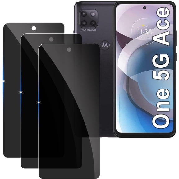 iuhds3 Pack Privacy Screen Protector for Motorola(One 5G Ace) 9H Tempered Glass Anti-Spy Private Film Compatible for Motorola(One 5G Ace) Case Friendly