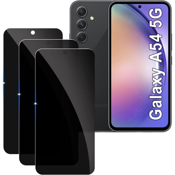 iuhds【3 Pack Privacy Screen Protector for samsung galaxy A54 5G 9H Tempered Glass Anti-Spy Private Film Compatible for Samsung A54 5G Case Friendly