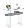 thumbnail image 1 of ivinta Glass Console Table with Storage, 39.4" Modern Faux Marble Entryway Table for Living Room, Foyer, Hallway, Bedroom 5101 (Gray), 1 of 9