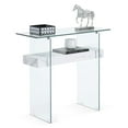 thumbnail image 1 of ivinta Narrow Glass Console Table with Storage Modern Sofa Table Entryway Table Glass Writing Desk Small Computer Desk TV Table Buffet Table Modern Accent Table for Small Space, 1 of 8