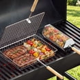 thumbnail image 1 of Grill Basket, Removable Wooden Handle, 304 Stainless Steel, BBQ Rolling Tools, Smoker Grilling Accessories for Vegetable Fish, Outdoor Cooking Camping, Birthday Gifts for Men Dad Husband, 1 of 7