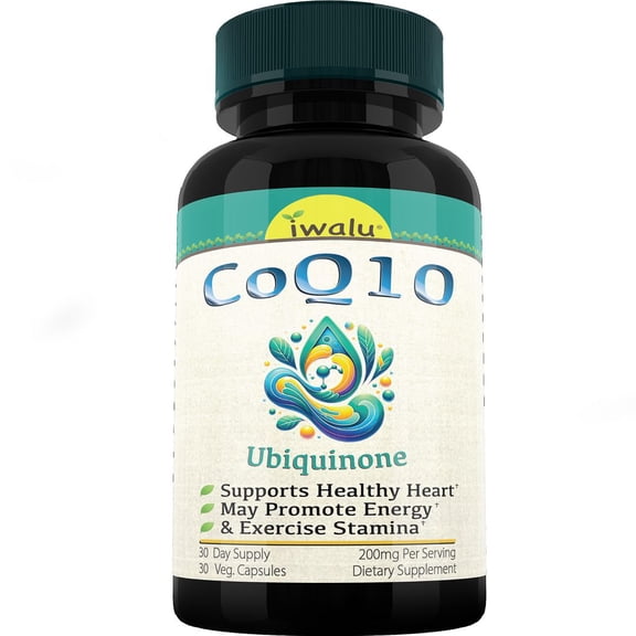iwalu CoQ10 Ubiquinone | Supports Heart Health & Cellular Energy | Advanced Formula for Antioxidant Balance and Fitness Stamina - 30 Veg Capsules | NSF Certified & USA Made