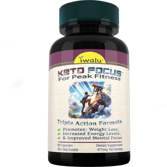 iwalu KETO FOCUS | Fitness Performance for Daily Focus Clarity & Energy Supplement - Ketogenic Weight Loss Pills that Support Your Body-Composition Goals - 60 Capsules | NSF Certified & USA Made