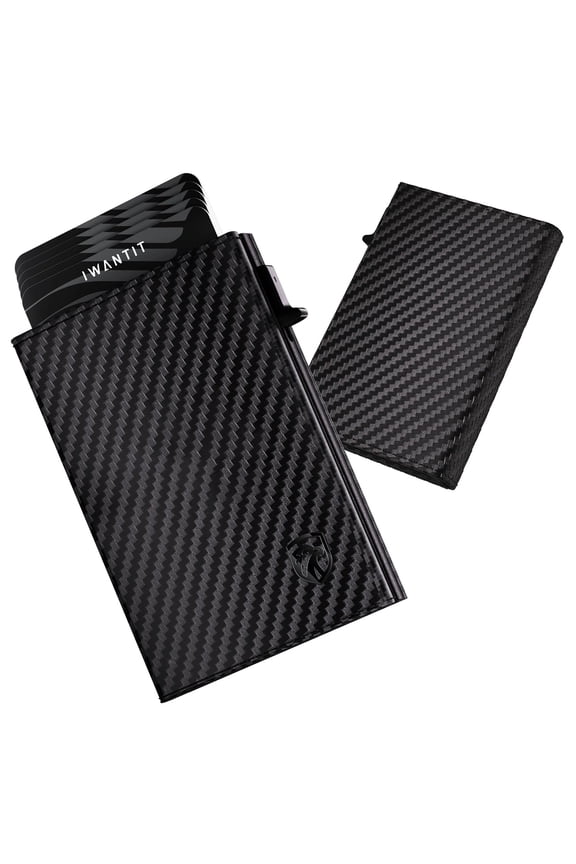 Pop Up Wallet for Men with Credit Card Holder, Finest Full Grain Leather, Minimalist Smart Mens Wallet, Trifold Slim Wallet, RFID Blocking, Front Pocket Wallet, ID Window Y101